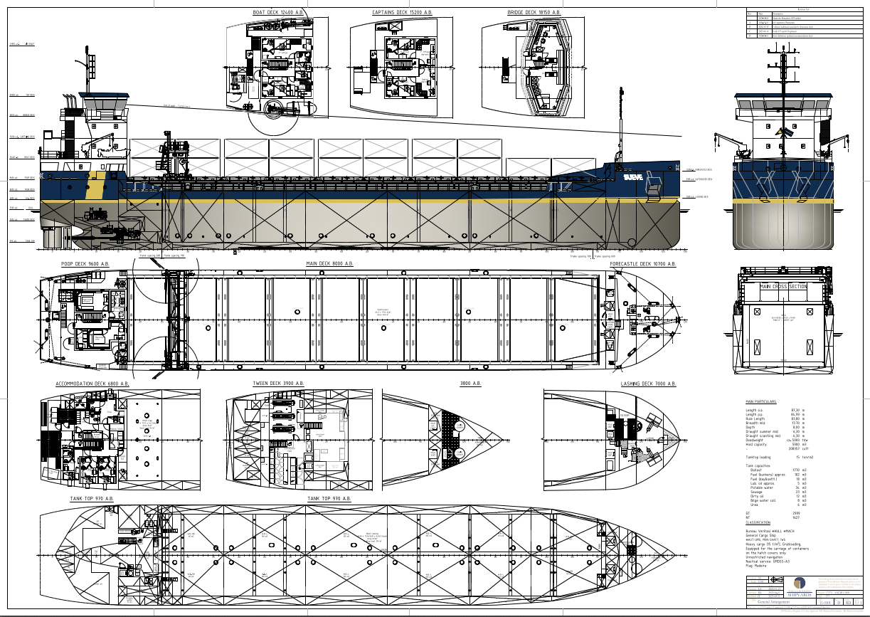 Plano del buque de carga